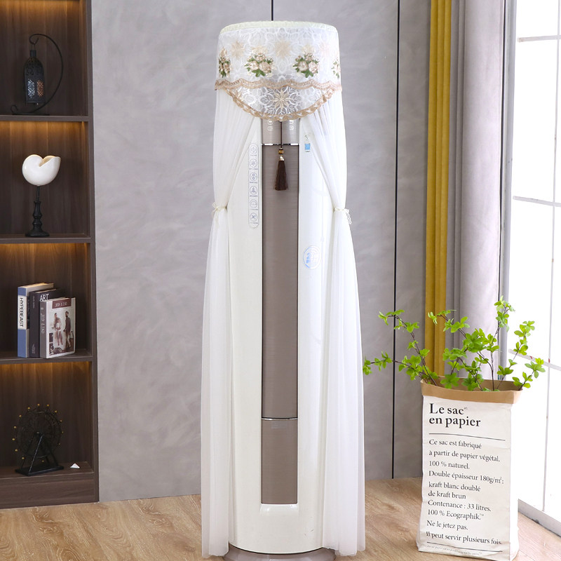 柜式空调防尘罩蕾丝圆形立式开机不取客厅格力美的柜机圆柱空调套