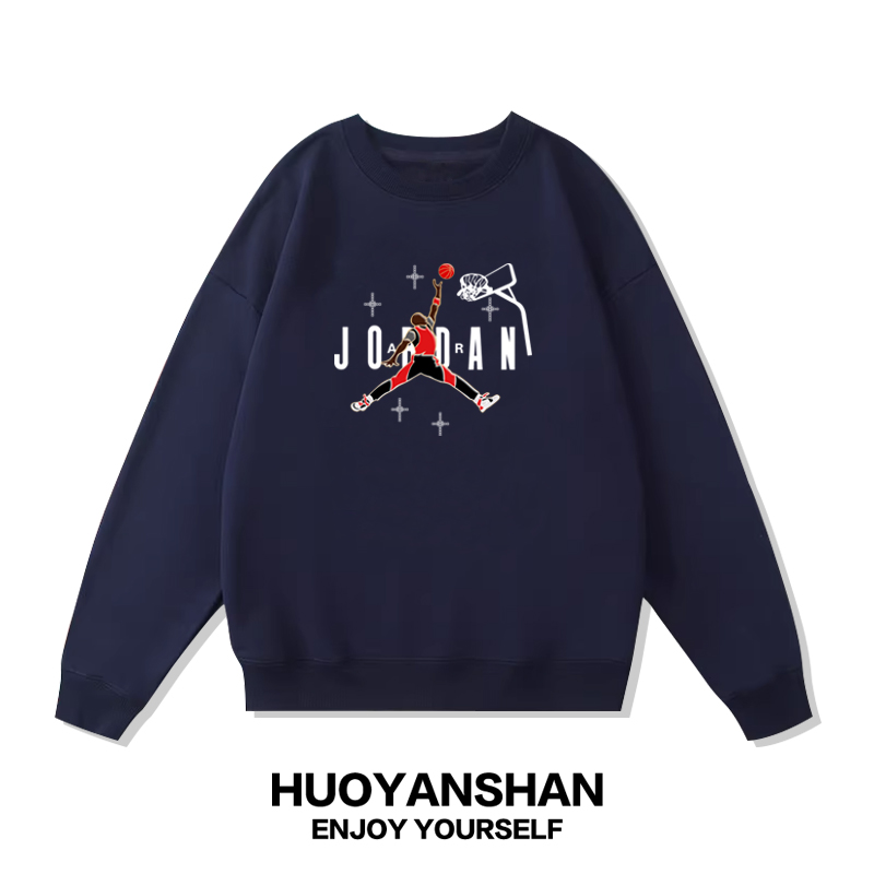 AJ卫衣男联名宽松训练服冬季加绒