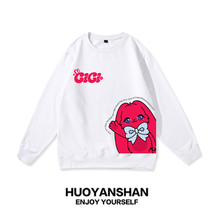 宋雨琦gigi圆领卫衣男女YUQ1红兔子情侣秋装 上衣服 雨琦solo2长袖