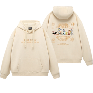 周雨彤同款兔八哥卫衣男女新款秋冬情侣装休闲宽松长袖上衣潮牌