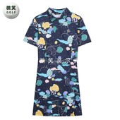 2025夏季 高尔夫球服女士短袖 新款 印花修身 连衣裙GOLF 韩国代购 特价