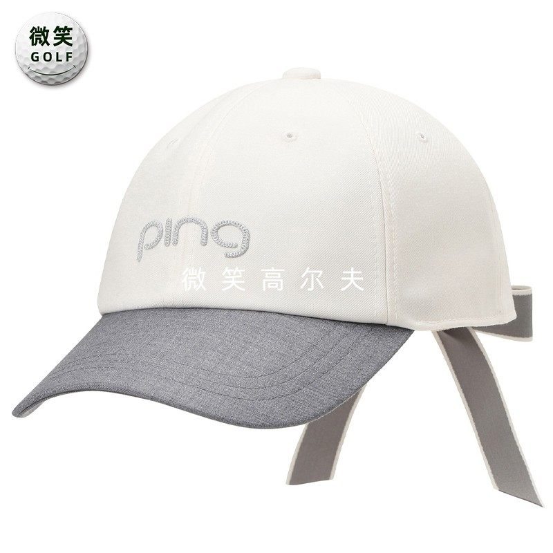 2025秋新品韩国代购PING高尔夫球帽女士配色遮阳蝴蝶结运动棒球帽