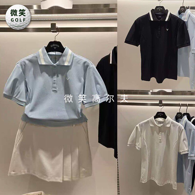 2026夏款韩国代购CALLAWAY泡泡袖弹力高尔夫球服女士轻薄短袖T恤
