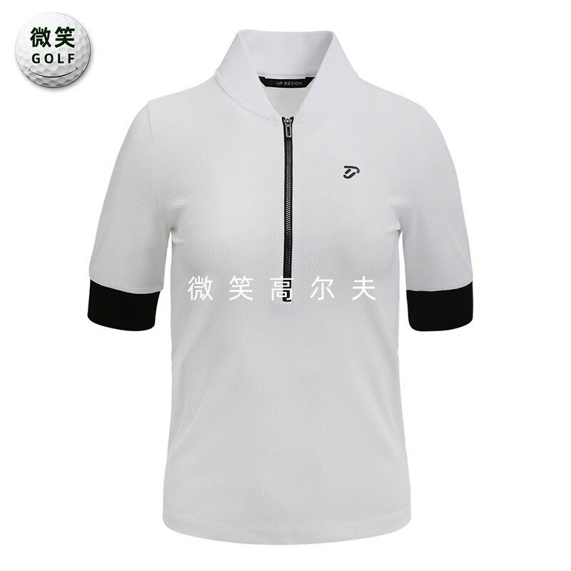 特价2025夏季新款韩国代购半拉链透气高尔夫球服女士短袖T恤GOLF