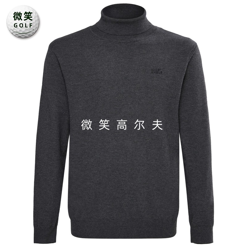 高尔夫男高领柔软弹力运动针织衫