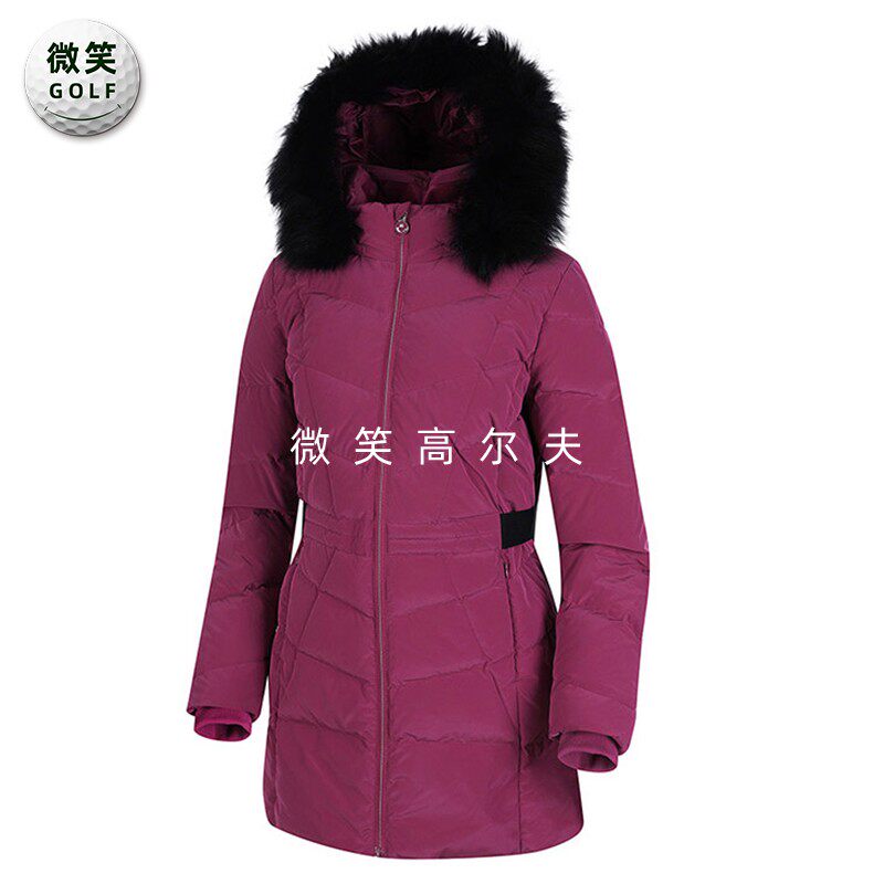 特价2025冬季新款韩国代购连帽中长款高尔夫球服女士鹅绒羽绒服