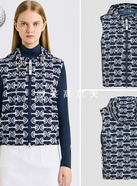 2025夏新品韩国代购GFOR*高尔夫女连帽图案轻质收腰运动马甲背心