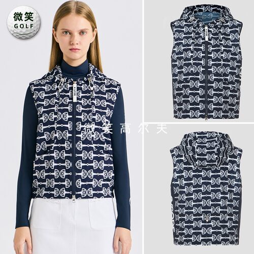 高尔夫女连帽图案轻质收腰背心