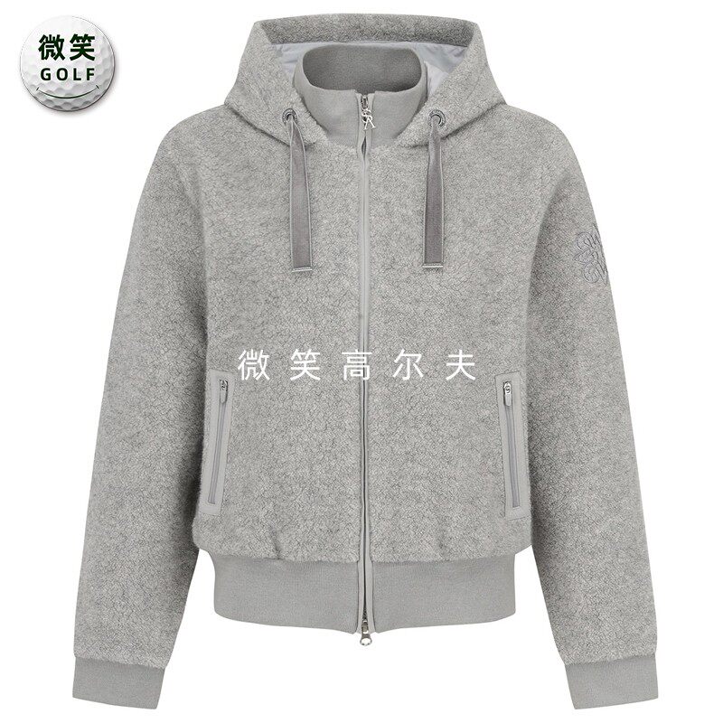 2025冬新品韩国代购ST ANDREWS高尔夫女连帽防风保暖运动毛绒外套