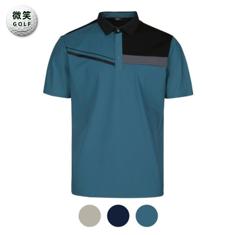 特价2025夏新款韩国代购配色透气高尔夫球服男士运动短袖T恤GOLF