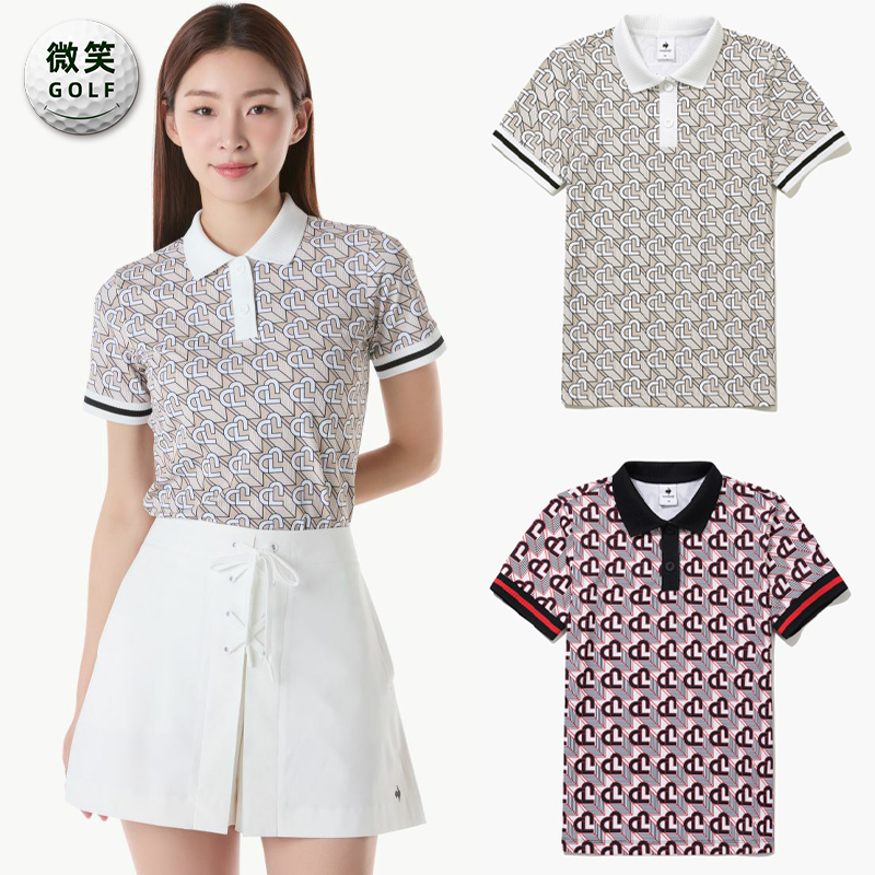 高尔夫女士翻领图案运动短袖T恤