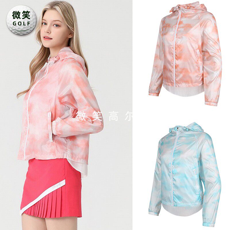 特价2025春新款韩国代购ELLE迷彩宽松高尔夫球服女士连帽外套GOLF