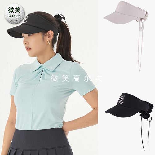 2025夏款韩国代购FairLiar时尚运动高尔夫球帽女士飘带空顶帽GOLF