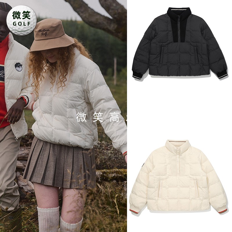 2025冬新款韩国代购MALBON时尚宽松高尔夫服装女士保暖套头羽绒服