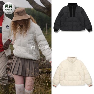 2025冬新款韩国代购MALBON时尚宽松高尔夫服装女士保暖套头羽绒服