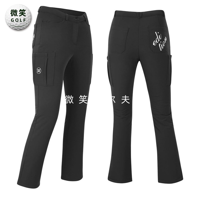特价2025冬季新款韩国代购运动修身高尔夫球服女士拉绒保暖长裤