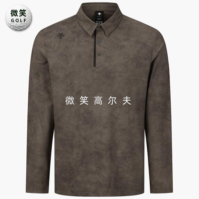 高尔夫男士图案弹力柔软长袖T恤