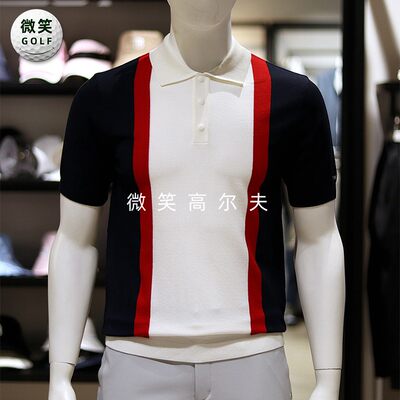 高尔夫球服男士短袖针织衫