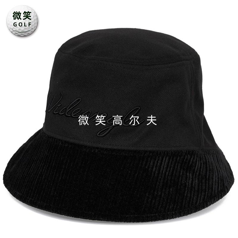 高尔夫女士字母灯芯绒运动渔夫帽