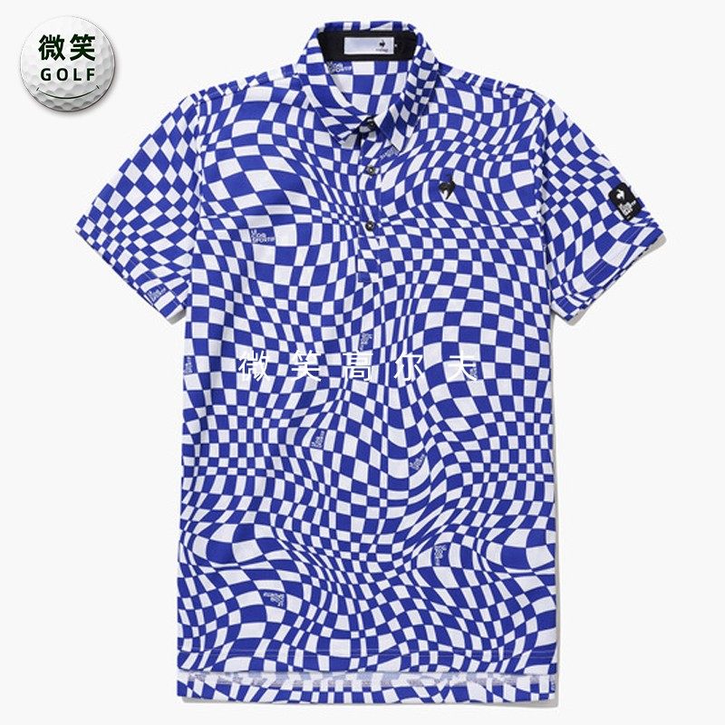 高尔夫男士翻领图案运动短袖T恤