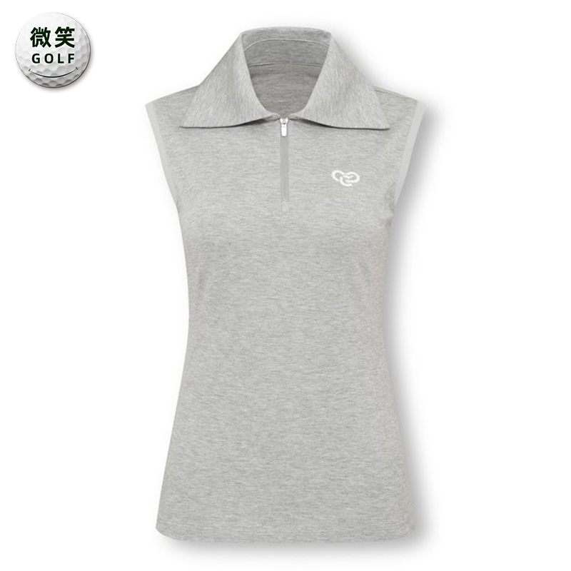 特价2025夏季新款韩国代购半拉链修身高尔夫球服女士无袖T恤GOLF