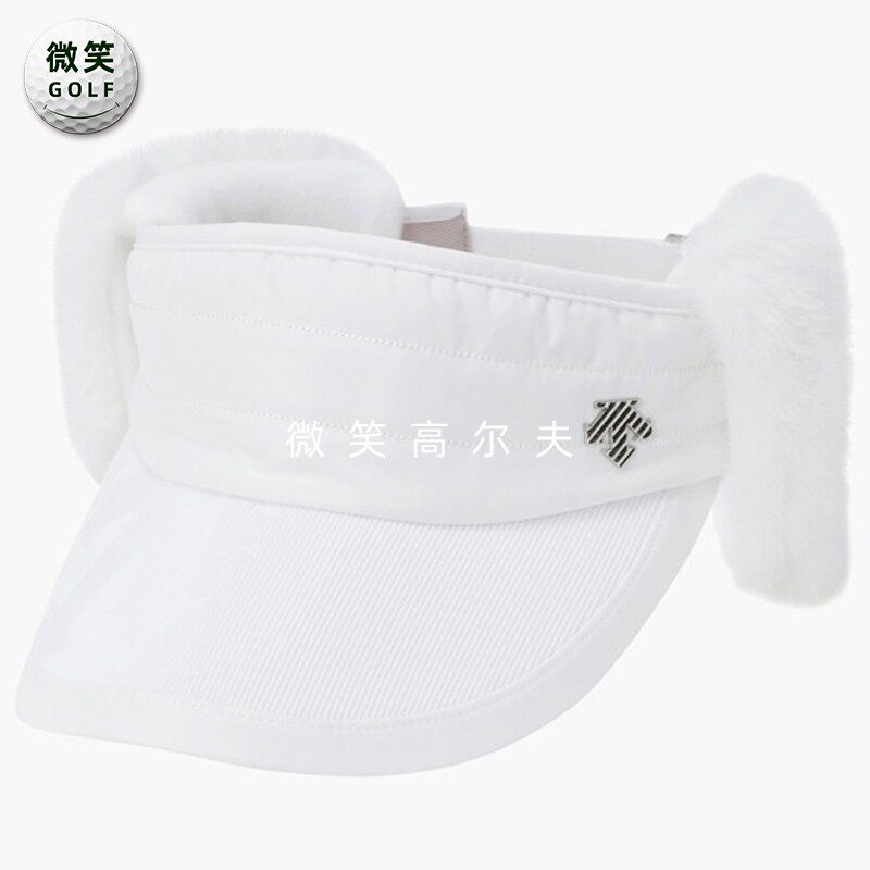 高尔夫女加绒护耳遮阳运动无顶帽