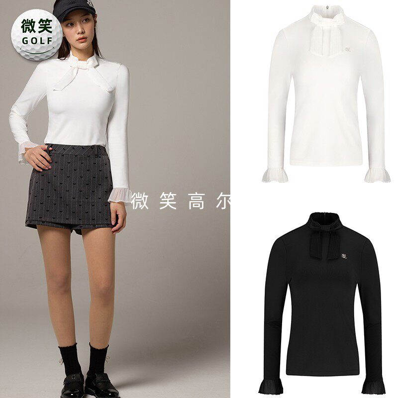 2026夏款韩国代购FairLiar蝴蝶结甜美高尔夫服装女士时尚长袖T恤