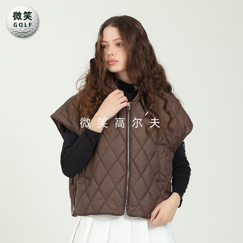 特价2025冬季新款韩国代购宽松落肩高尔夫球服女士保暖马甲背心
