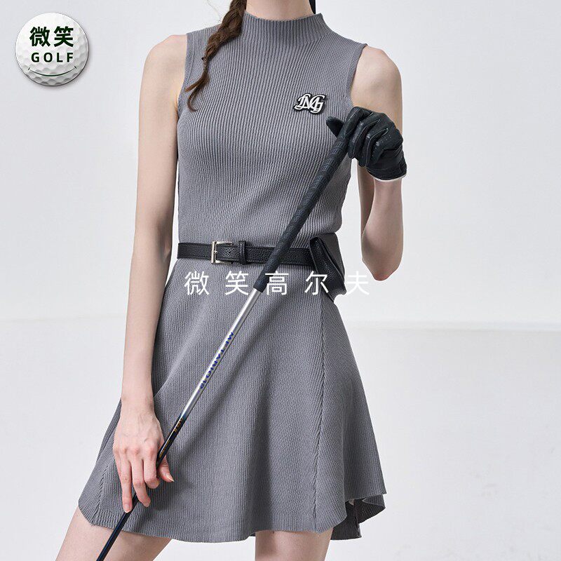 特价2026夏季新款韩国代购半高领修身高尔夫球服女士无袖连衣裙