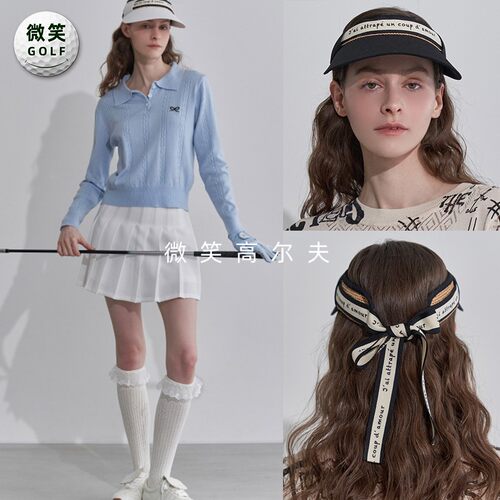特价2026夏新款韩国代购拼接蝴蝶结高尔夫球帽女士防晒遮阳无顶帽