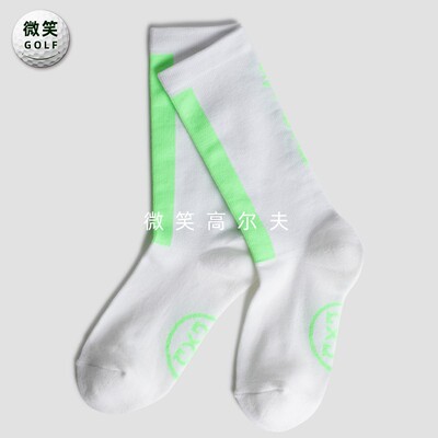 高尔夫女配色弹力透气中筒运动袜