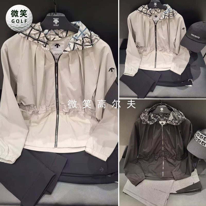 高尔夫女士连帽收腰运动风衣外套