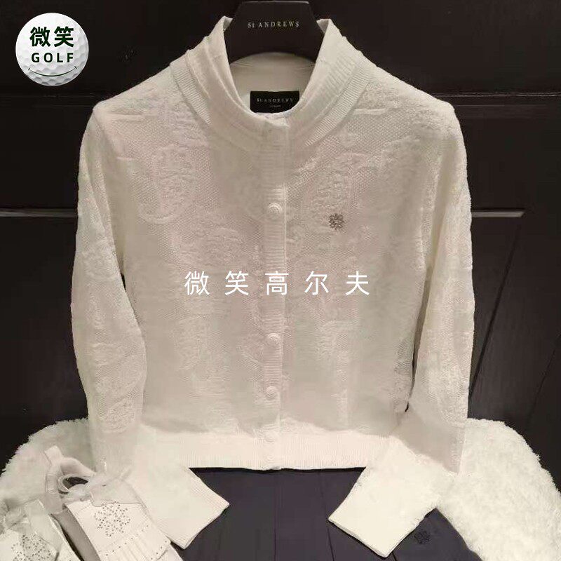 高尔夫女士提花运动针织外套开衫