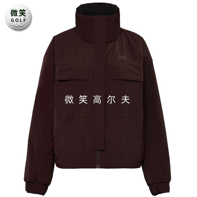 高尔夫女高领宽松羽绒服夹克外套