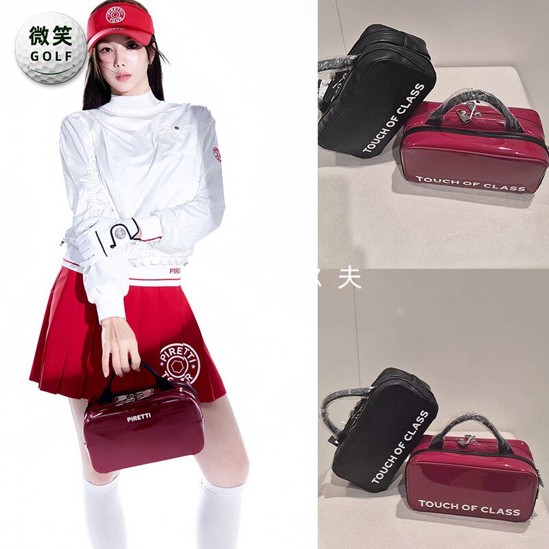 2026春季新款韩国代购字母高级感高尔夫球包女士收纳化妆包手拿包