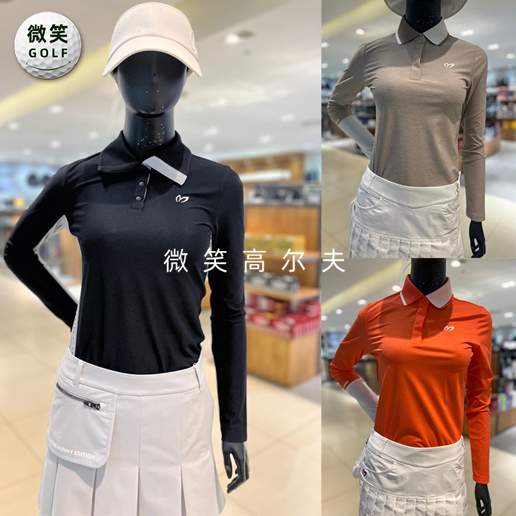 2025春韩国代购MASTER PG配色显瘦高尔夫球服女士运动长袖T恤GOLF