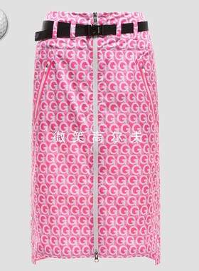 2025春夏新品韩国代购GFOR*高尔夫女士腰带拉链图案运动防水长裙