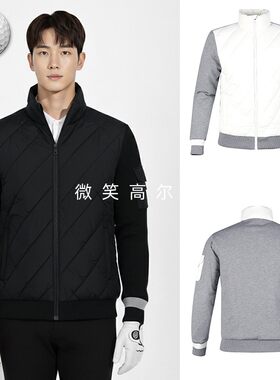 特价2025冬新款韩国代购拼接防寒保暖高尔夫球服男士棉服夹克外套