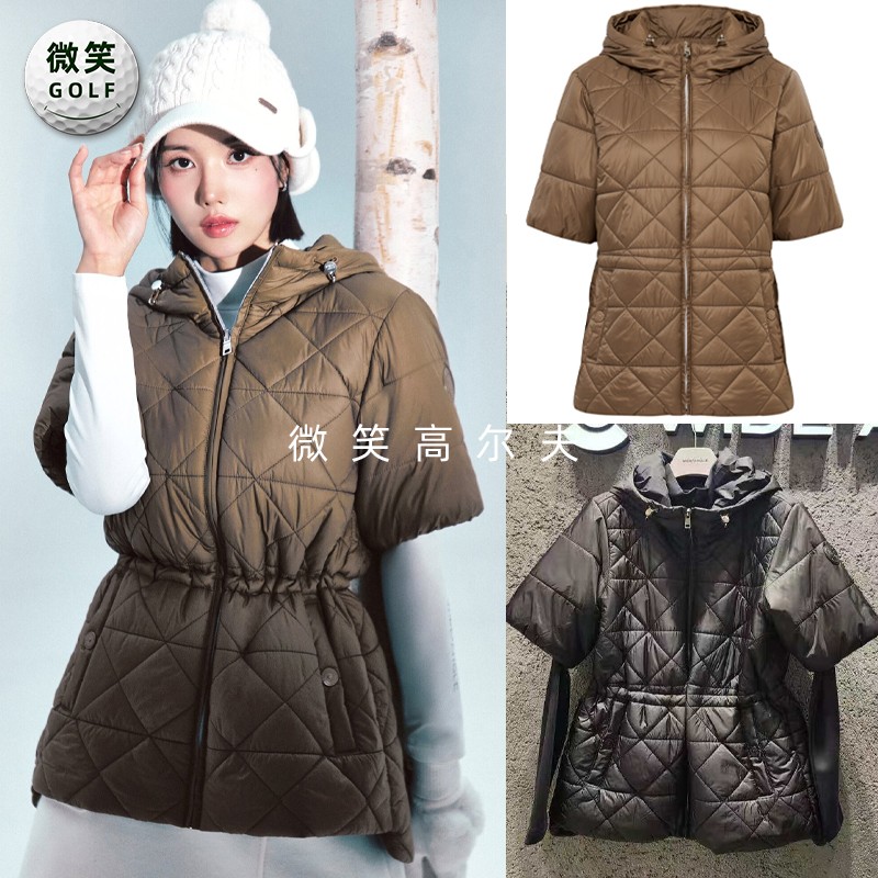 高尔夫士连帽中长款运动短袖棉服