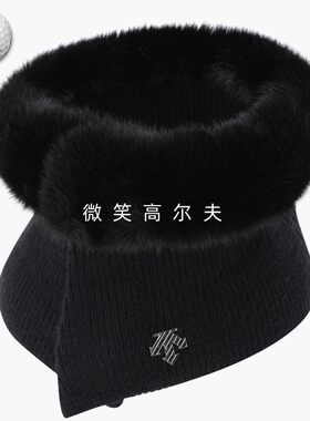 女高尔夫仿貂皮保暖针织围脖脖套