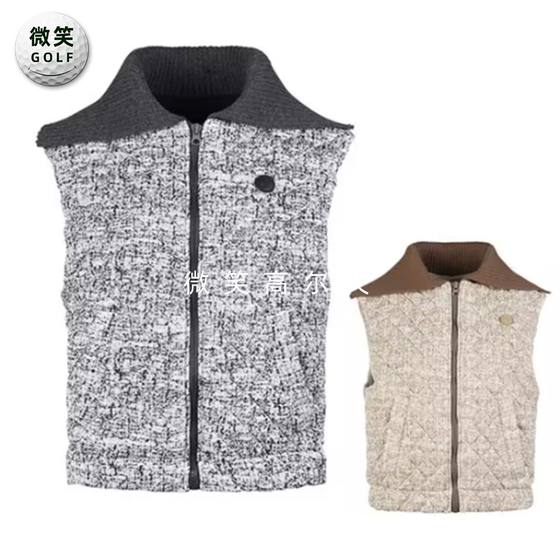 特价2025冬季新款韩国代购时尚翻领高尔夫球服女士百搭防风马甲