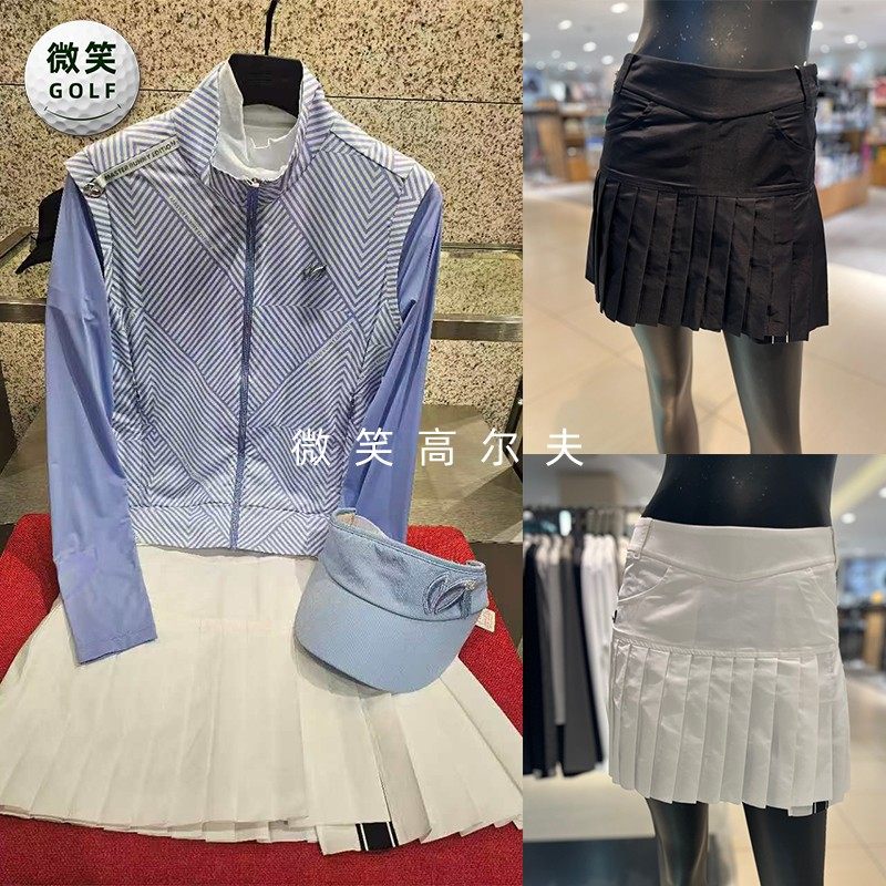 2025夏韩国代购MASTER PG显瘦修身高尔夫球服女褶皱半身短裙GOLF