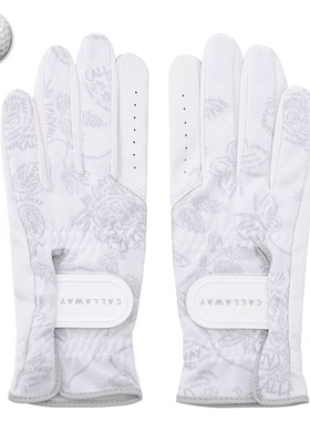 2025夏新品韩国代购CALLAWA*高尔夫女士图案网眼透气运动双手手套