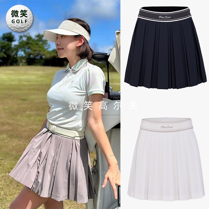 2025春韩国代购FairLiar运动高腰高尔夫服装女士百褶半身短裙GOLF图片