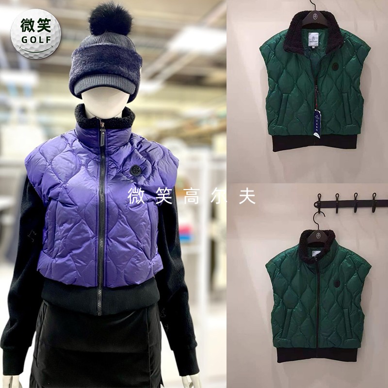 2025冬新款韩国代购CASTELBAJAC立领防风高尔夫球服女士羽绒马甲