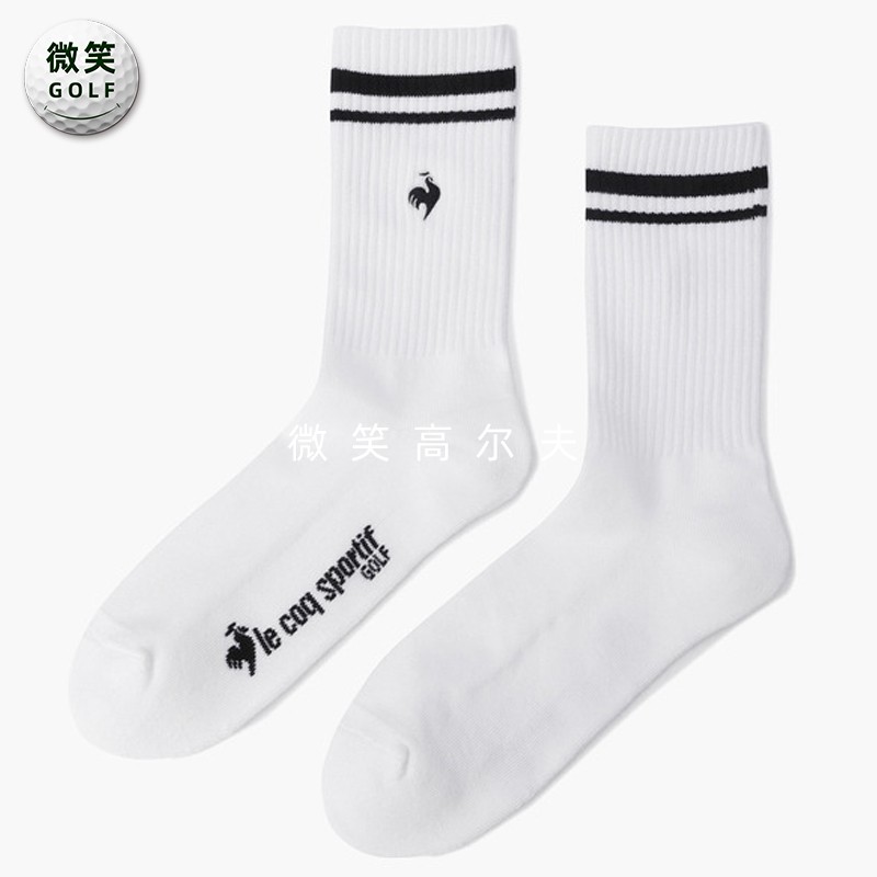 高尔夫男条纹弹力透气中筒运动袜