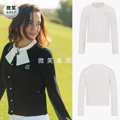 2025春款韩国代购FairLiar珍珠蝴蝶结高尔夫服装女士时尚开衫GOLF