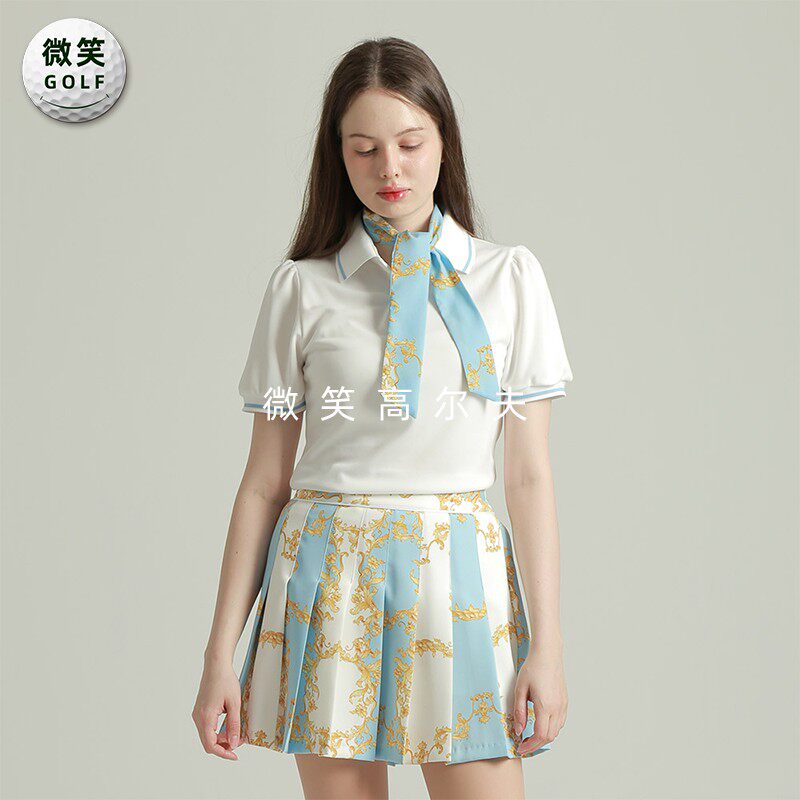 特价2025夏季新款韩国代购泡泡袖甜美高尔夫球服女士短袖T恤GOLF