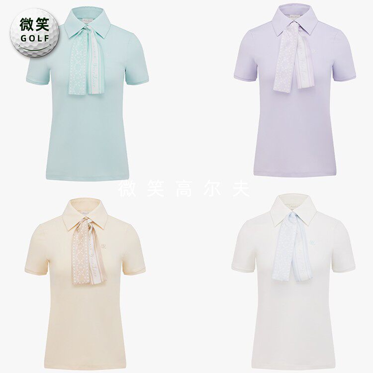 2025夏韩国代购FairLiar围巾时尚高尔夫服装女士户外短袖T恤GOLF