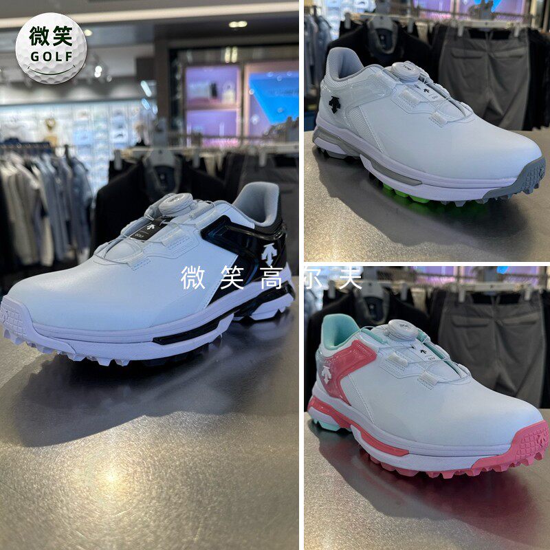 高尔夫男女配色系带防滑运动鞋子